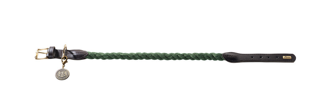 Adjustable LIST Collar - Hunter-petstore -nautical rope look -robust braiding -with scissor carabiner -brass fittings -with detachable brass badge -adjustable -ideal for small dogs -Ahoy there!