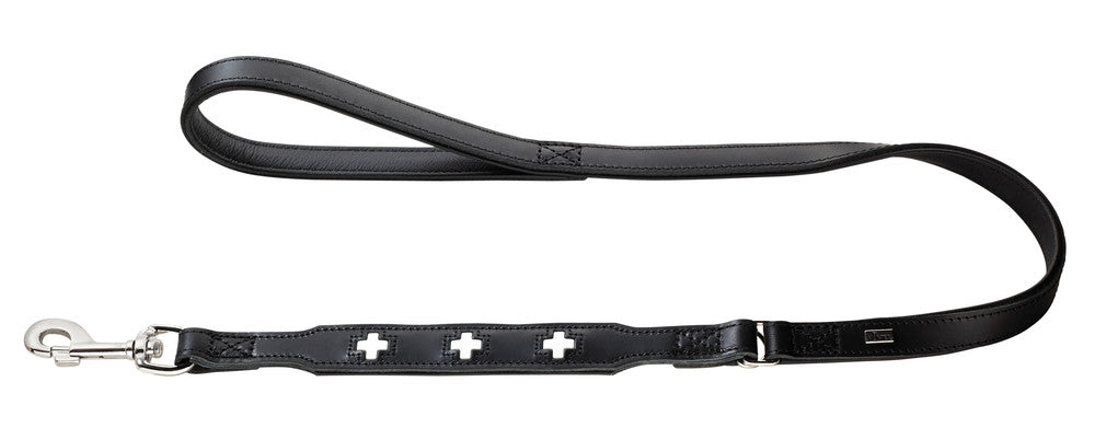 SWISS Leash - Hunter-petstore -especially soft cow leather -crosses are sewn in individually -with hand loop -made in Germany