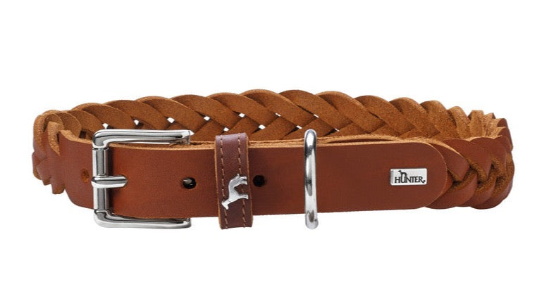SOLID EDUCATION Special Collar - Hunter-petstore -cow leather -hand-braided -made from a single piece of leather -made in Germany