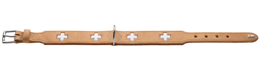 SWISS Collar - Hunter-petstore -especially soft cow leather -crosses are sewn in individually -made in Germany