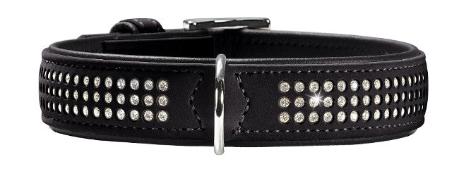 SOFTIE Triluxe Collar - Hunter-petstore -artificial leather with nubuck appearance -especially soft -with decorative trimmings -made in Germany