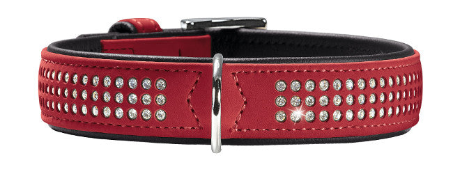 SOFTIE Triluxe Collar - Hunter-petstore -artificial leather with nubuck appearance -especially soft -with decorative trimmings -made in Germany
