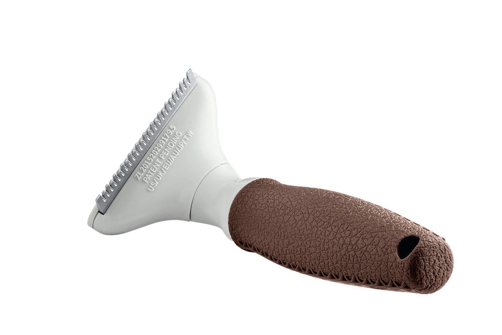 De-Felting Currycomb SPA - Hunter-petstore -suitable for dogs with medium-length and long hair and horses -innovative high-quality steel blade, Special Blade -removes loose hair and dander from the top coat and undercoat -ergonomic handle