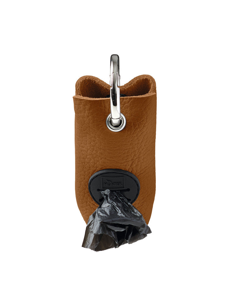 YUNA LUXUS Waste bag holder - Hunter-petstore -stylish poo bag dispenser for every day -flexible fastening options thanks to robust ring carabiner -easy removal of individual bags -one roll of poo bags included -made in Germany